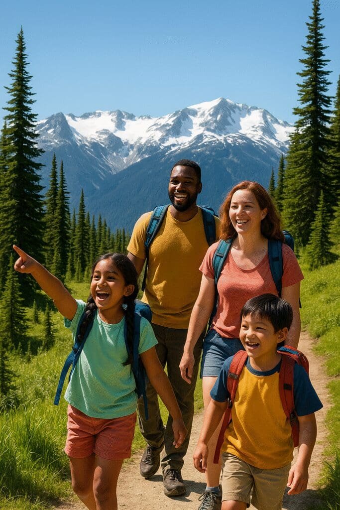 AI Generated image of a family at Whistler.