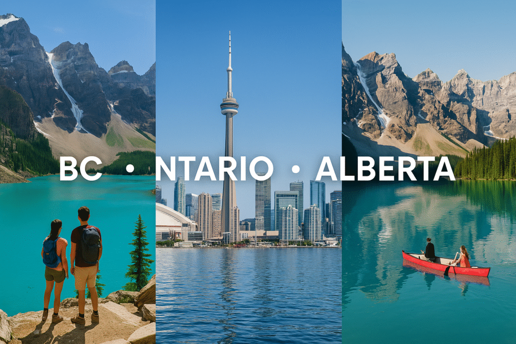 AI Generated image of BC, Ontario and Alberta